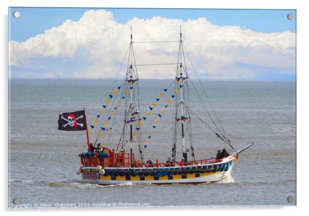 Bridlington Pirate Ship Acrylic by Alison Chambers