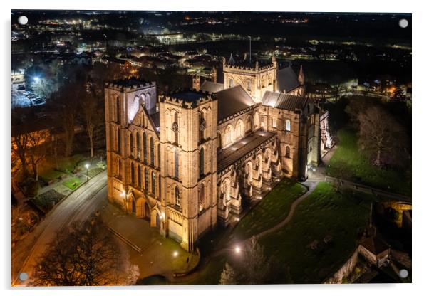 Ripon Cathedral at Night Acrylic by Apollo Aerial Photography