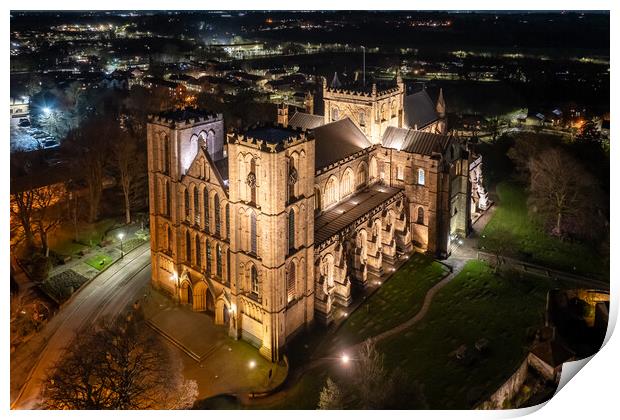 Ripon Cathedral at Night Print by Apollo Aerial Photography