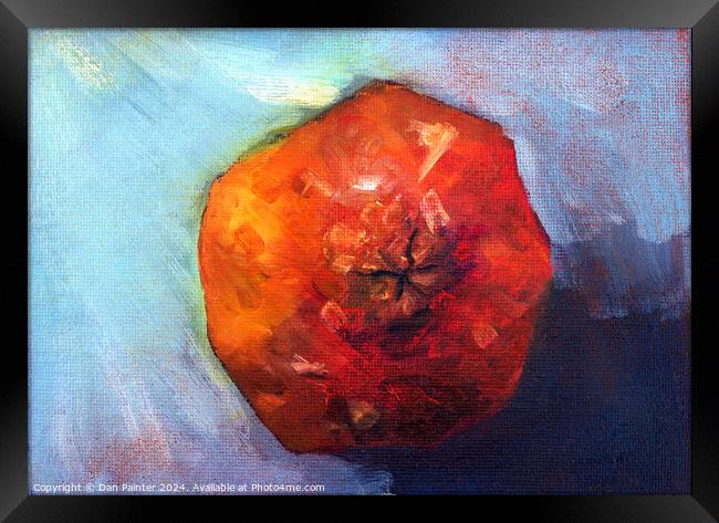 Pomegranate - oil painting Framed Print by Dan Painter