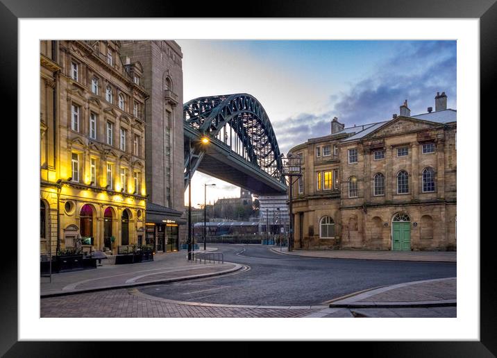 Queen Street To Tyne Bridge Framed Mounted Print by Steve Smith