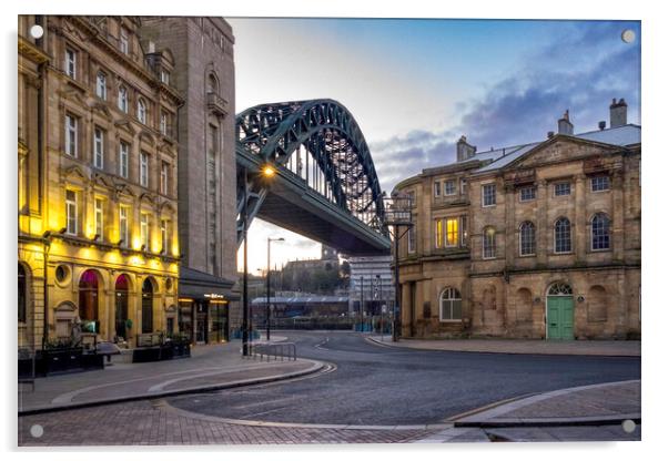 Queen Street To Tyne Bridge Acrylic by Steve Smith