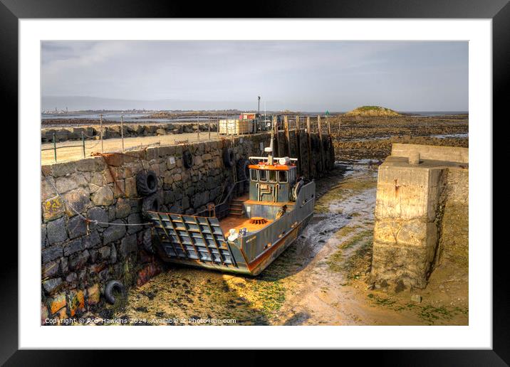 Herm Landing Craft Framed Mounted Print by Rob Hawkins