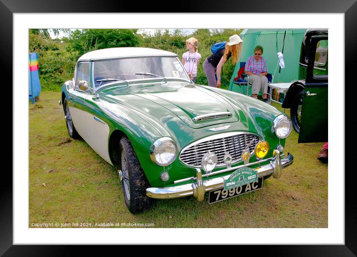 Classic vintage Austin healey sports. Framed Mounted Print by john hill