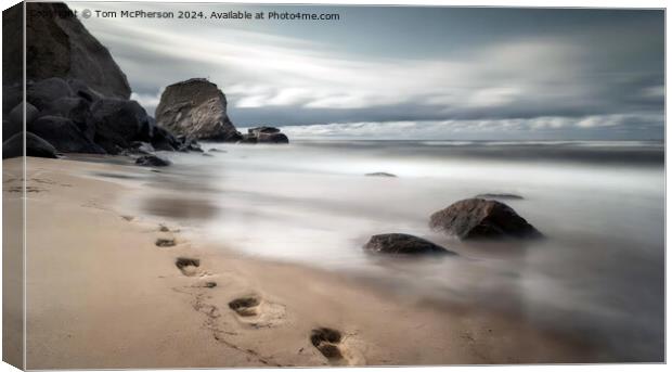 Footprints in the Sand (AI Generated Image) Canvas Print by Tom McPherson