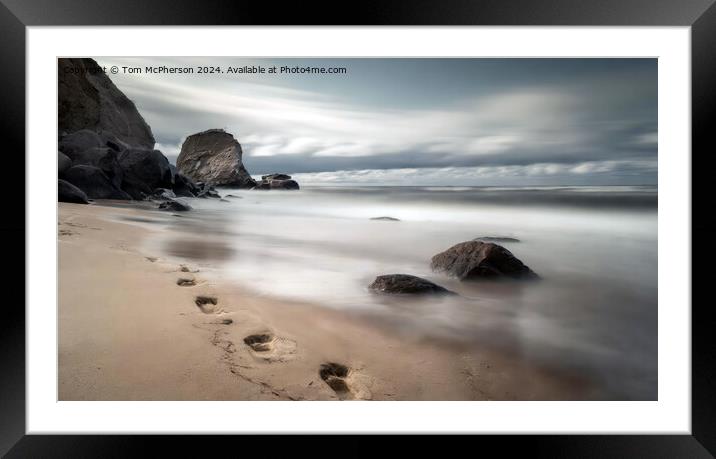Footprints in the Sand (AI Generated Image) Framed Mounted Print by Tom McPherson