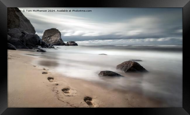 Footprints in the Sand (AI Generated Image) Framed Print by Tom McPherson