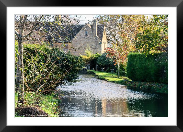 Bourton on the water river Framed Mounted Print by Martin fenton