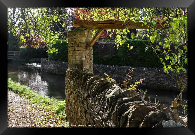 Stone walling Framed Print by Martin fenton