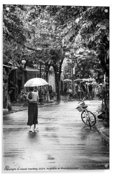 Woman with Umbrella Acrylic by David Harding
