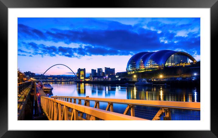 River Tyne Newcastle and Gateshead Quayside Framed Mounted Print by Tim Hill