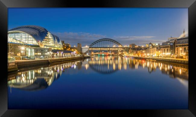 River Tyne Reflections Newcastle and Gateshead Framed Print by Tim Hill