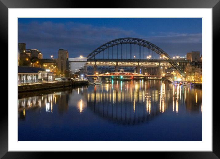 Tyne Bridge Reflections Framed Mounted Print by Steve Smith