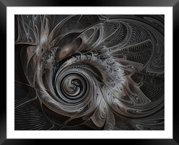 Spiral in Silver Framed Mounted Print by Amanda Moore