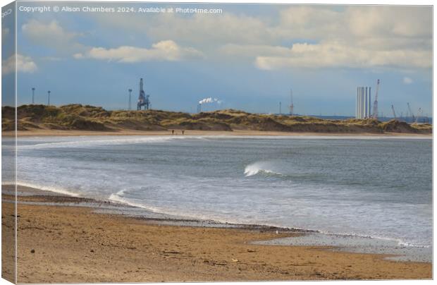 Coatham Sands Redcar Canvas Print by Alison Chambers