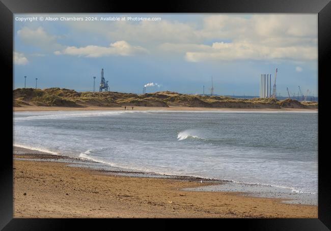 Coatham Sands Redcar Framed Print by Alison Chambers