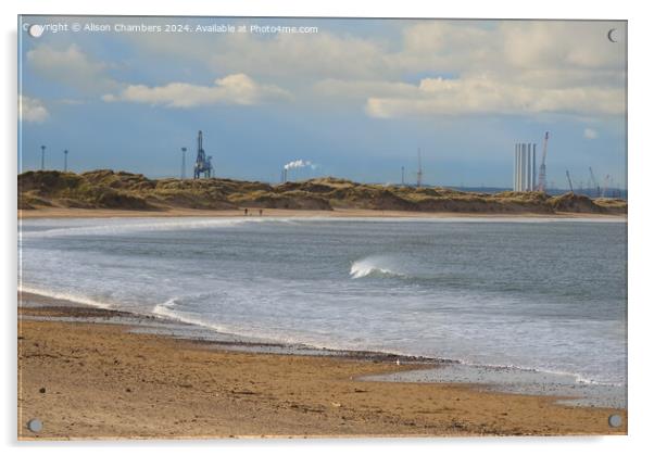 Coatham Sands Redcar Acrylic by Alison Chambers