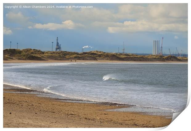 Coatham Sands Redcar Print by Alison Chambers
