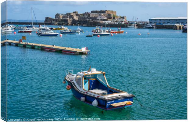 Castle Cornet from St Peter Port harbour, Guernsey Canvas Print by Angus McComiskey