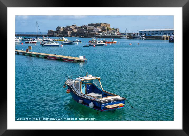 Castle Cornet from St Peter Port harbour, Guernsey Framed Mounted Print by Angus McComiskey