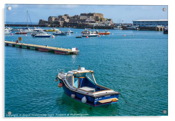 Castle Cornet from St Peter Port harbour, Guernsey Acrylic by Angus McComiskey