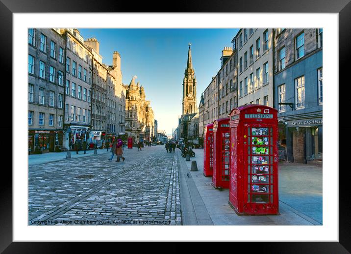 The Royal Mile Edinburgh  Framed Mounted Print by Alison Chambers