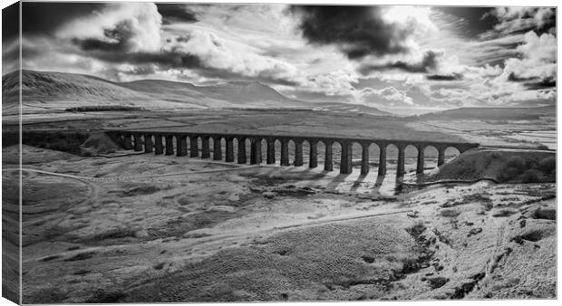 Ribblehead Viaduct Black and White Canvas Print by Apollo Aerial Photography