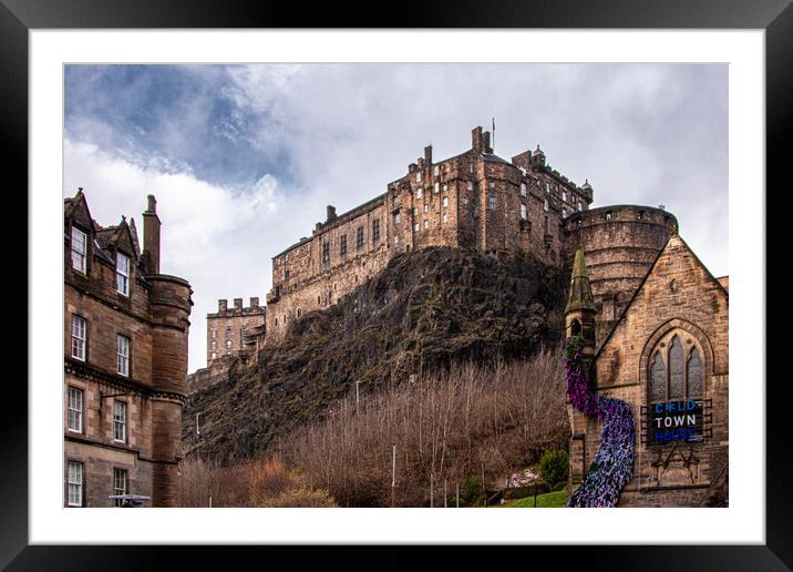 Edinburgh Castle from The Vennel Framed Mounted Print by Apollo Aerial Photography