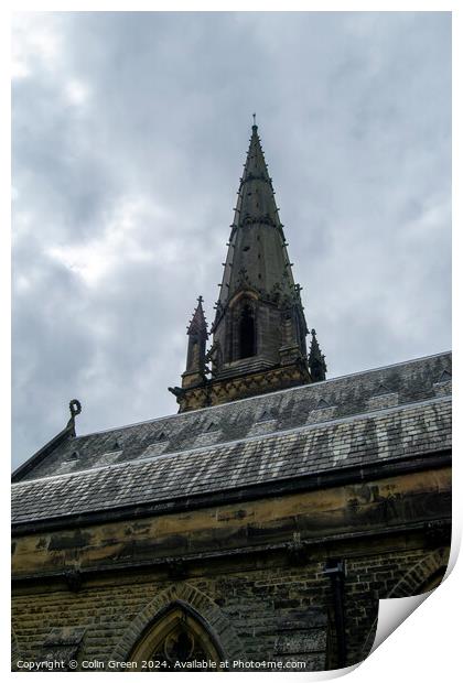 Todmorden Church Spire Print by Colin Green