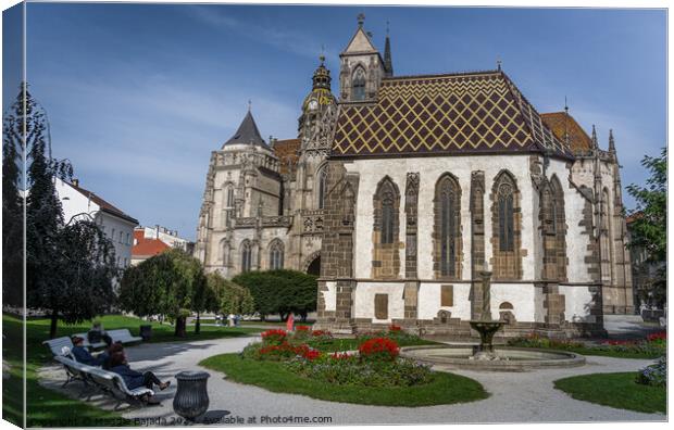 Architecture of Cathedral of St. Elizabeth, Kosice, Hungary. Canvas Print by Maggie Bajada