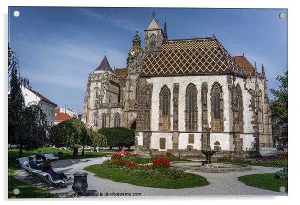 Architecture of Cathedral of St. Elizabeth, Kosice, Hungary. Acrylic by Maggie Bajada
