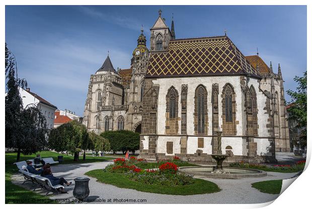 Architecture of Cathedral of St. Elizabeth, Kosice, Hungary. Print by Maggie Bajada