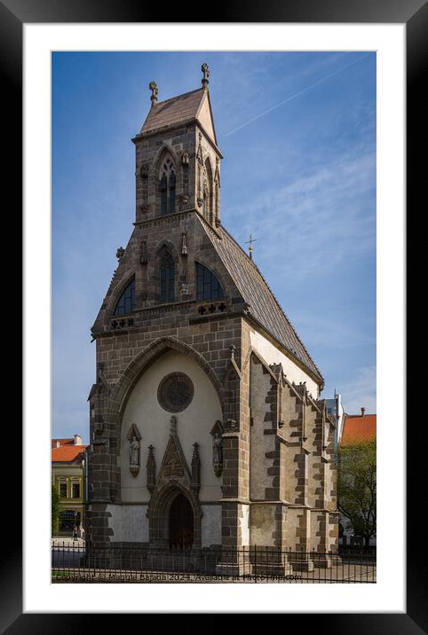 Architecture of Chapel of St. Michal in Kosice, Hungary. Framed Mounted Print by Maggie Bajada