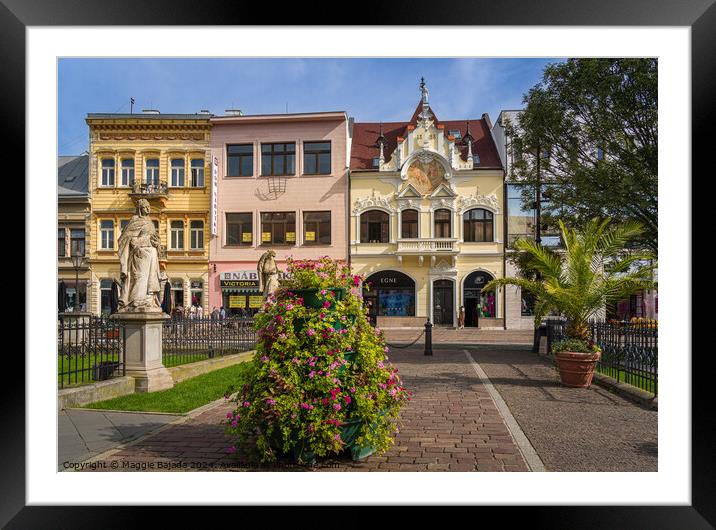 Colorful Architecture Town in Kosice, Hungary. Framed Mounted Print by Maggie Bajada