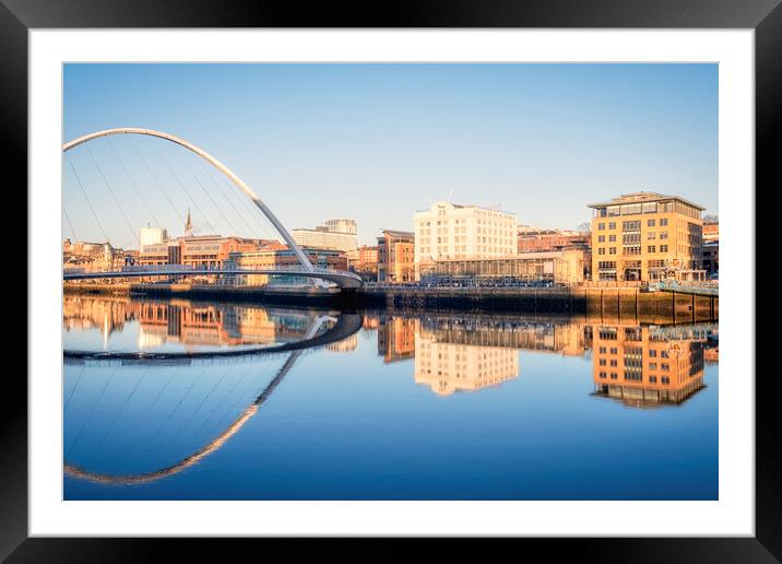 Newcastle Quayside Reflections Framed Mounted Print by Tim Hill