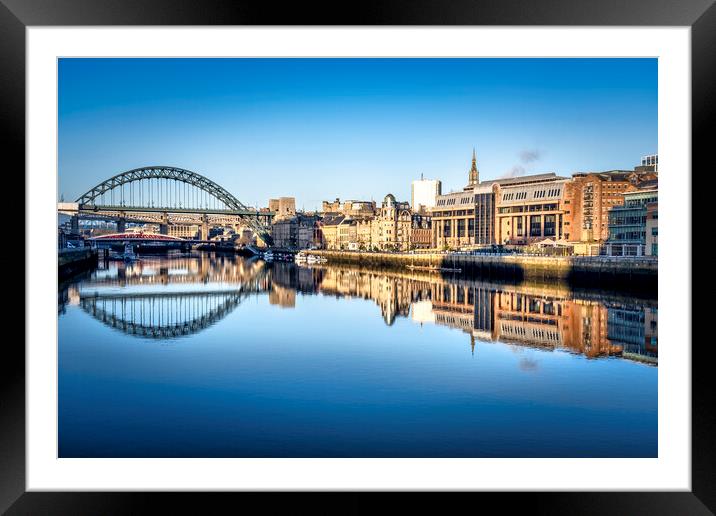 Tyne Bridge Reflections - Newcastle Quayside Framed Mounted Print by Tim Hill