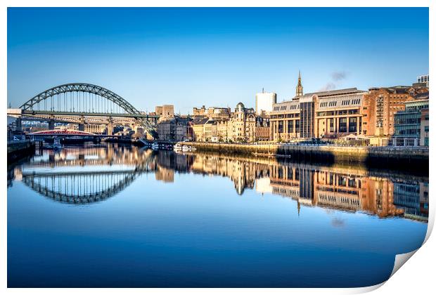 Tyne Bridge Reflections - Newcastle Quayside Print by Tim Hill