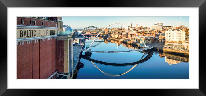 Newcastle Panoramic from Baltic Flour Mill Framed Mounted Print by Tim Hill