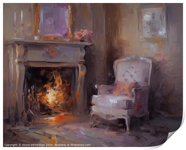 Fireside chair  Print by Steve Ditheridge