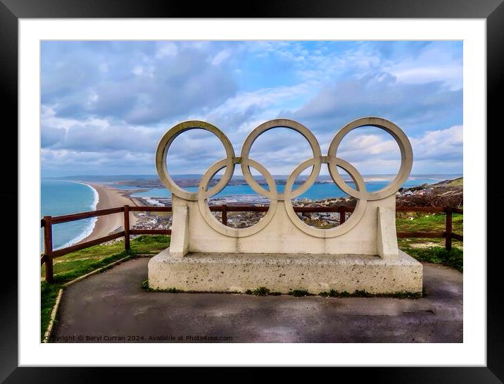 Olympic Rings Portland Framed Mounted Print by Beryl Curran
