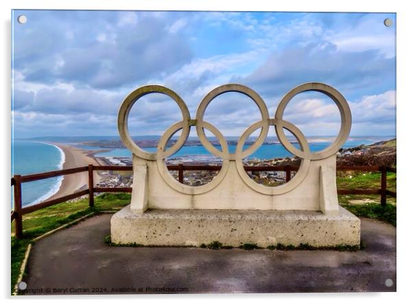 Olympic Rings Portland Acrylic by Beryl Curran