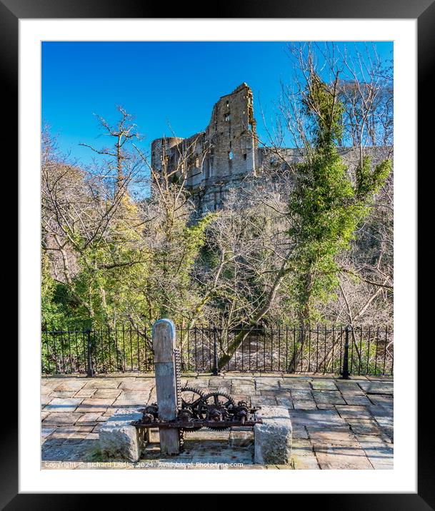 Barnard Castle ruins and Sluicegate Mechanism Framed Mounted Print by Richard Laidler