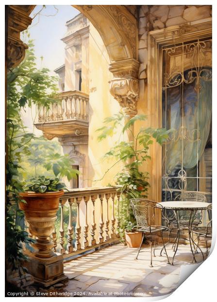 Mediterranean balcony  Print by Steve Ditheridge