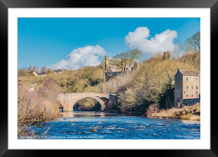 County Bridge, Castle and River Tees, Barnard Castle Framed Mounted Print by Richard Laidler