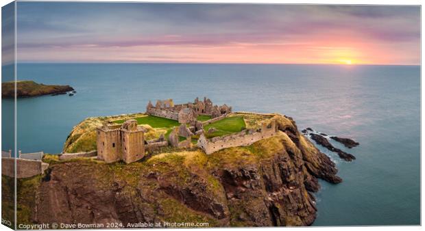 Dunnottar Sunrise Canvas Print by Dave Bowman