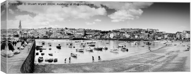 St. Ives Harbour Panorama Canvas Print by Stuart Wyatt