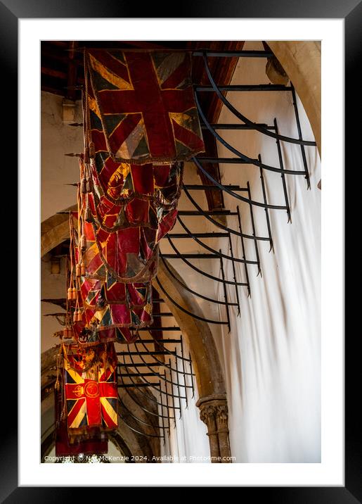 Military flags in Llandaff cathedral  Framed Mounted Print by Neil McKenzie