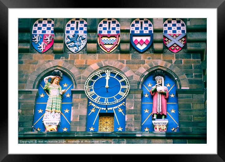 Clock on Cardiff castle  Framed Mounted Print by Neil McKenzie