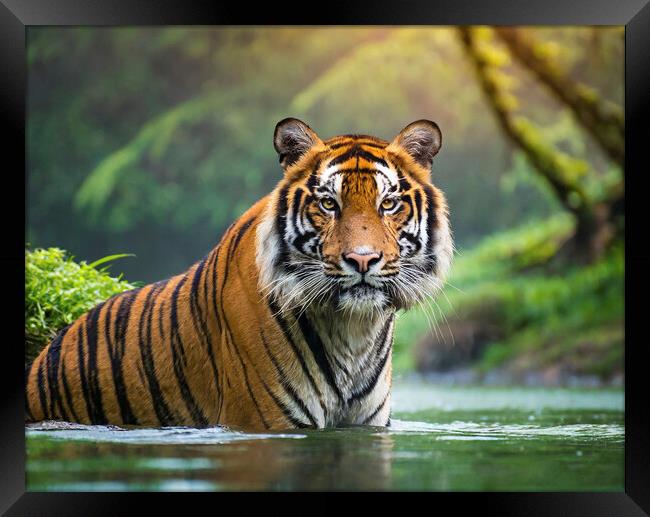 Beautiful Tiger Framed Print by Artificial Adventures