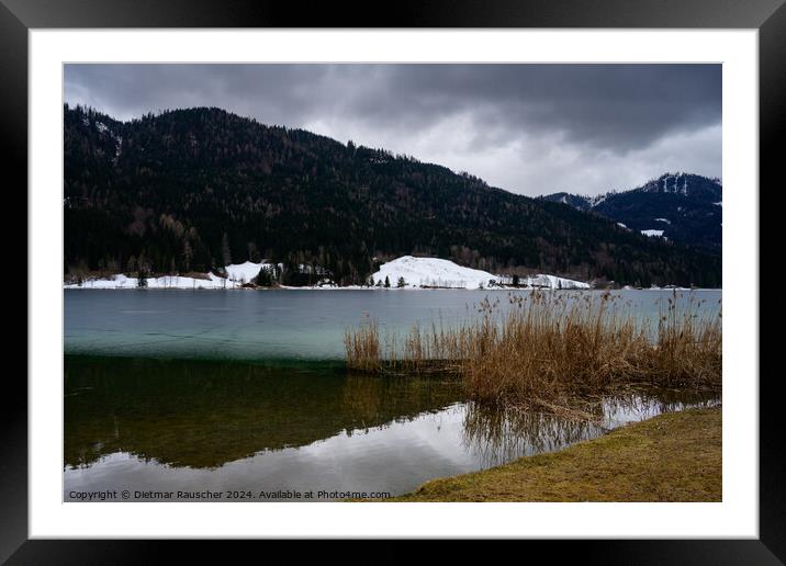 Lake Weissensee Winter Landscape in Carinthia Framed Mounted Print by Dietmar Rauscher